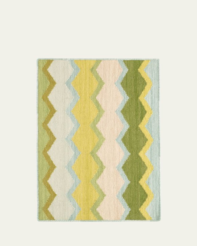 x Kit Kemp Safety Net Green Handwoven Rug, 9' x 12'